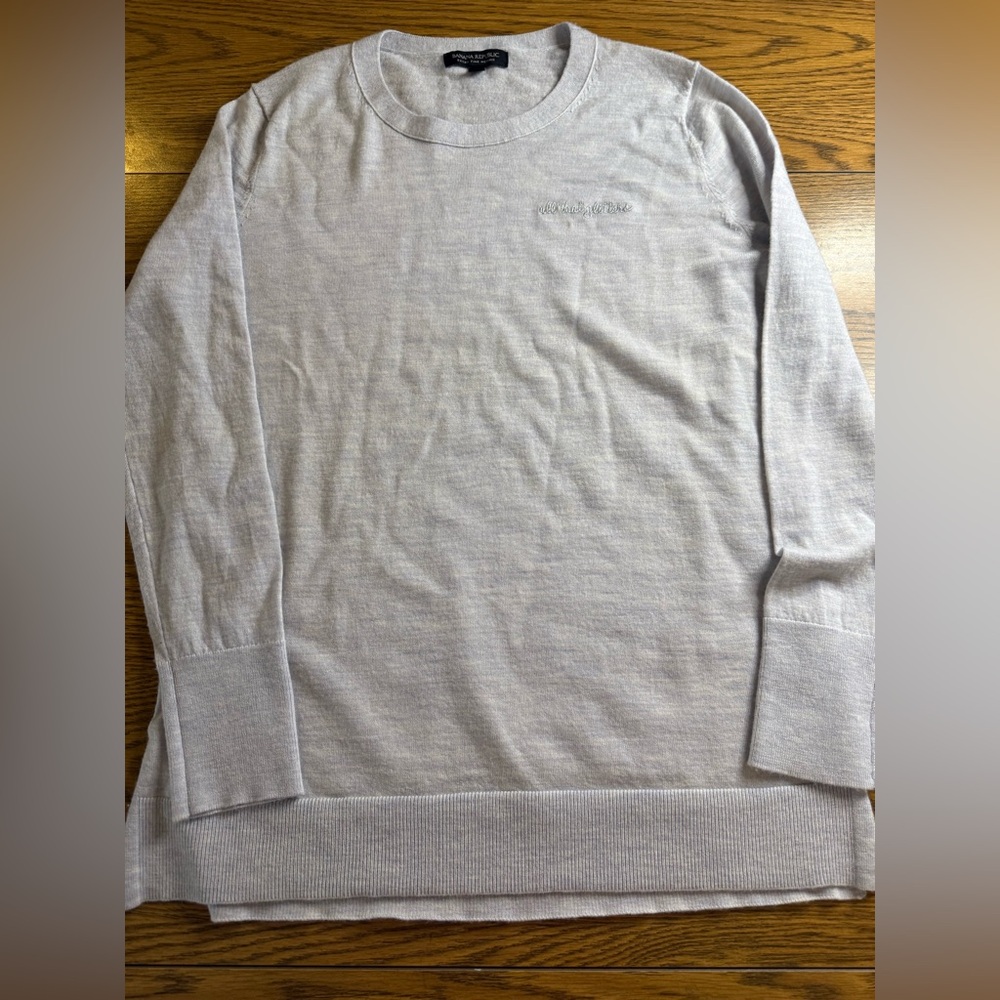 Banana Republic Light Blue 100% Merino Long Sleeve Top, Size M, Preppy - Picture 5 of 6